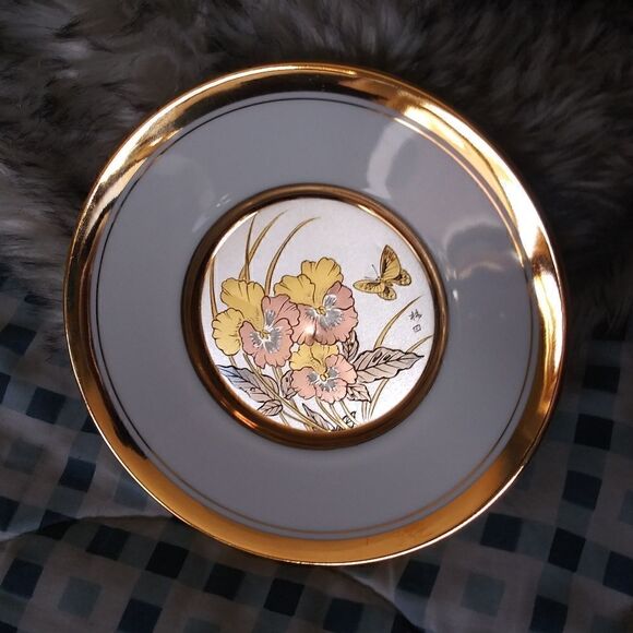 Pair of Antique Chokin Gold Etched  China Plates - Picture 6 of 8